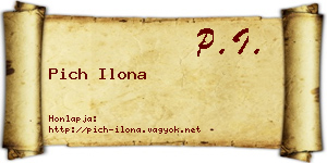 Pich Ilona névjegykártya
